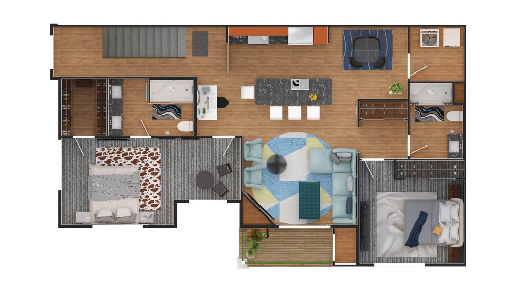 2D Color floorplan