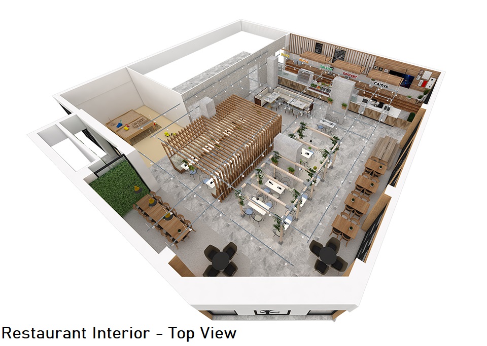 Restaurant Interior - Top View - Khetro Sthapati